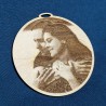 Boule de Noël personnalisée en bois avec gravure photo