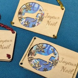 Décoration de Noël en bois personnalisée - Porte-billet