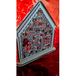 Calendrier de l’Avent lumineux en bois - Maison labyrinthe