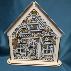 Calendrier de l’Avent lumineux en bois - Maison labyrinthe