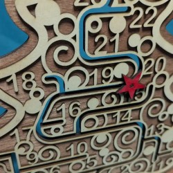Calendrier de l’Avent en bois - Sapin labyrinthe