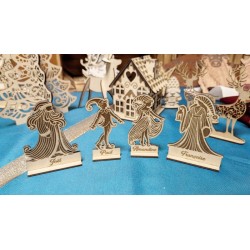 Marque-places de Noël en bois personnalisés