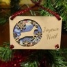 Décoration de Noël en bois - Porte-billet "Joyeux Noël"